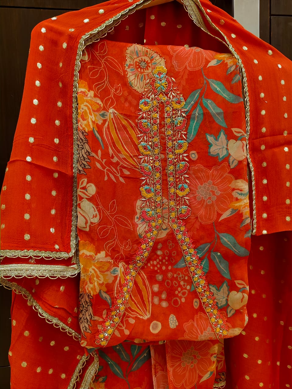 Elegant Soft Organza Shirt with Georgette Dupatta and Shantoon Trousers