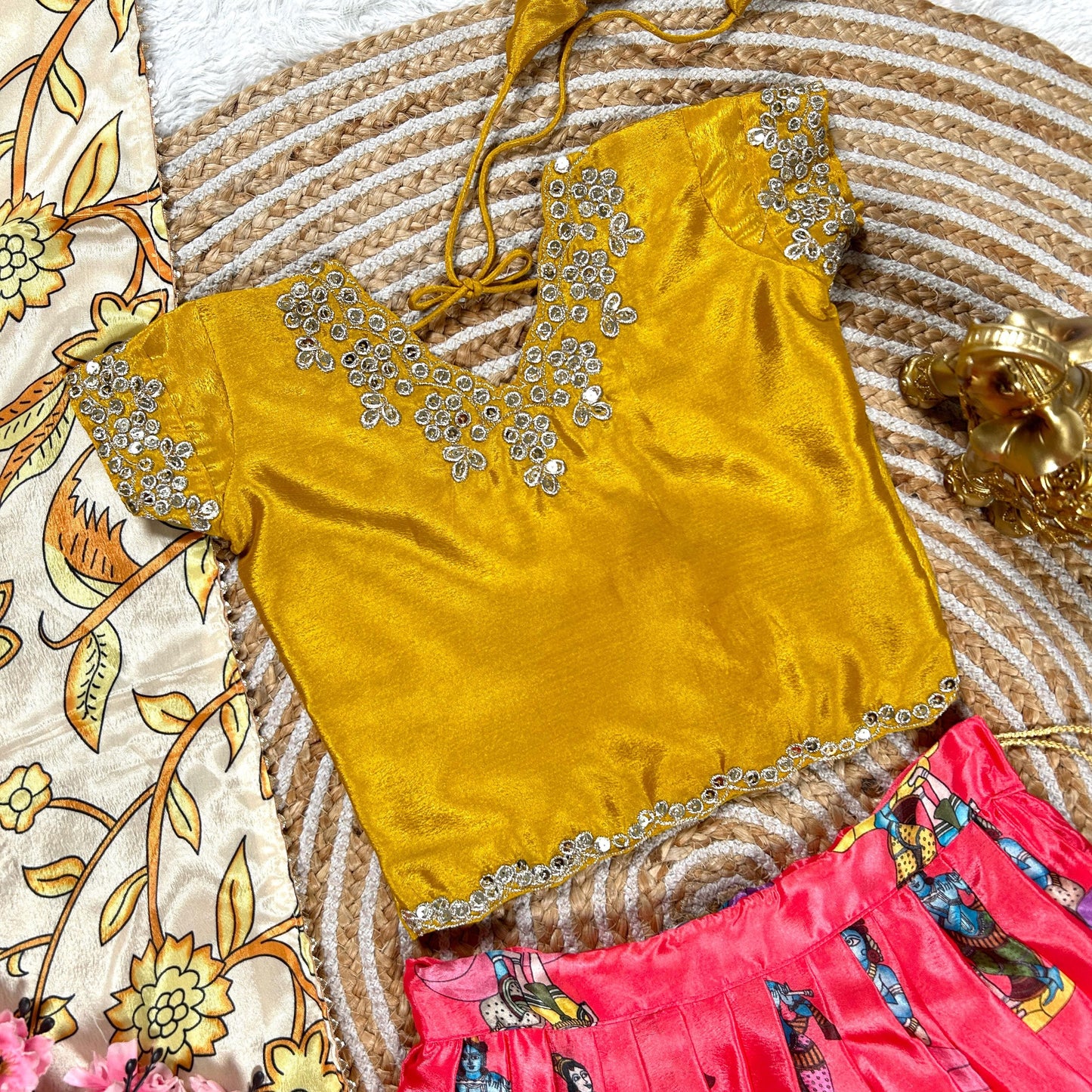 Little Pongal princess! Kids' lehenga-choli. Elegant, colorful & festive outfit for the special occasion