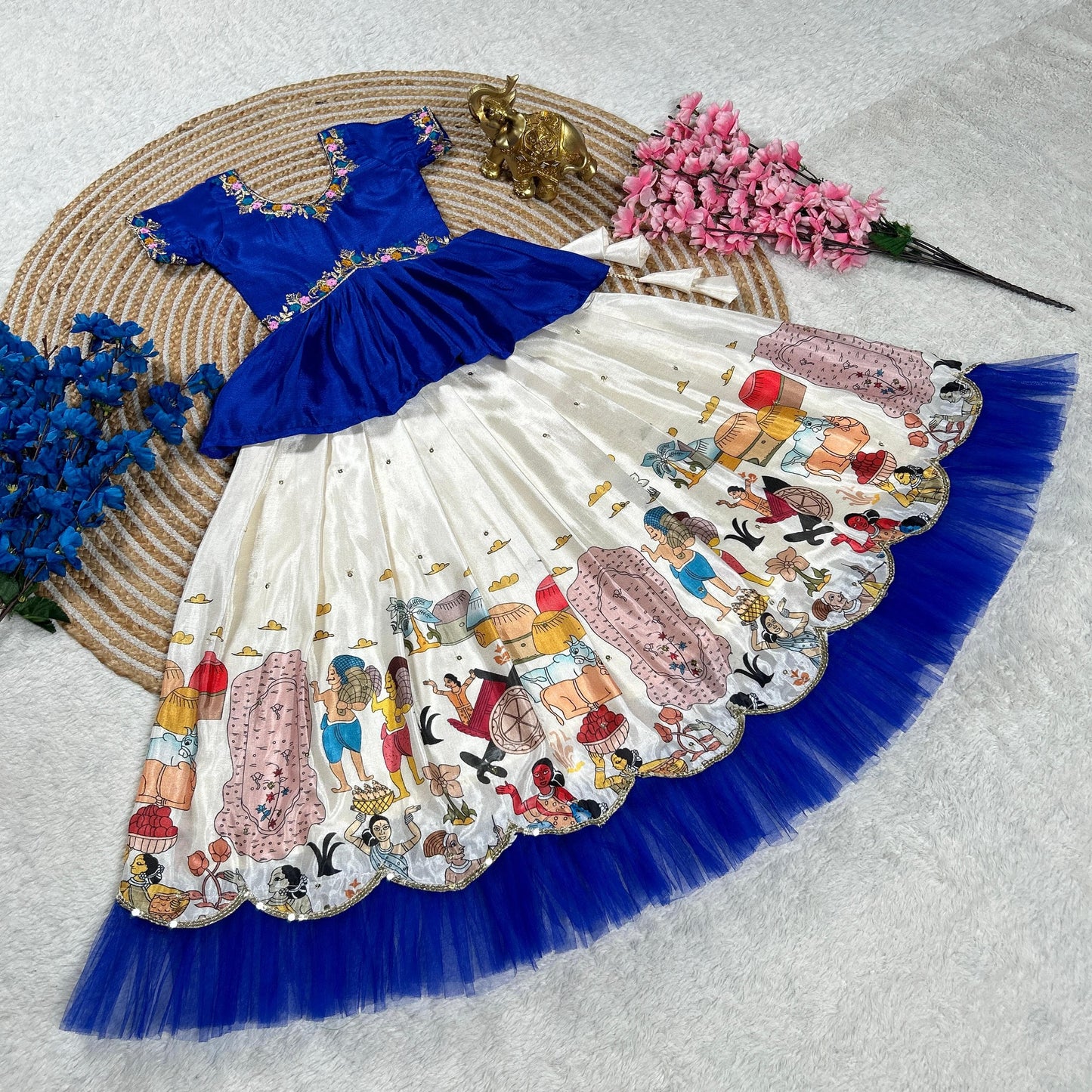 Little Pongal princess! Kids' lehenga-choli. Elegant, colorful & festive outfit for the special occasion