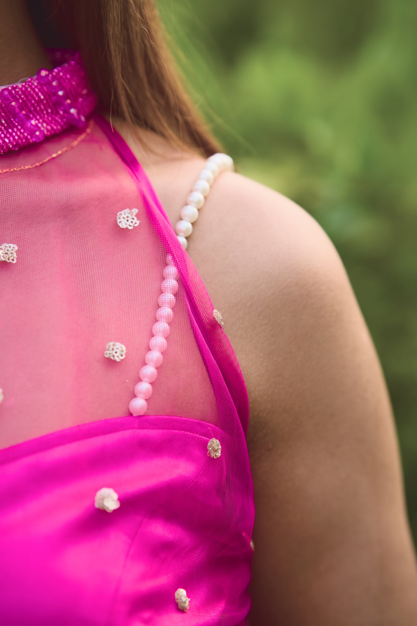 Hot Pink Tassel Embellished Festive Co-Ord Set