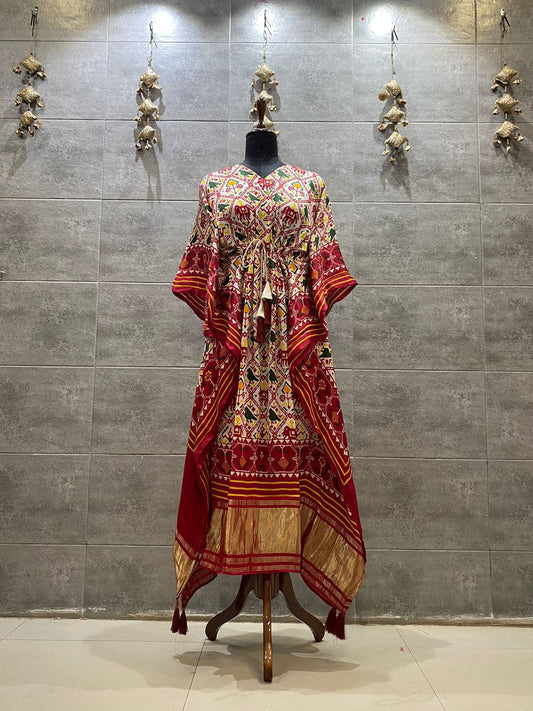 Elegant Patola Print Kaftan with Traditional Motifs