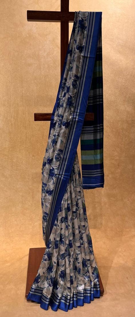 This pure pashmina feel fabrics has weaving satin border on both the sides.  It’s silky design just compliments the fabric.