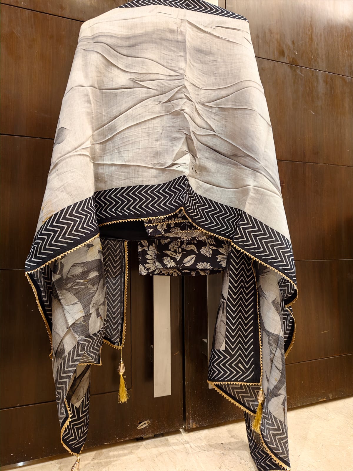 Chic Black Soft Organza Shirt with Georgette Dupatta and Shantoon Trousers